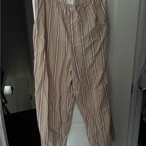 Anthro Striped Beige Pajama Pants